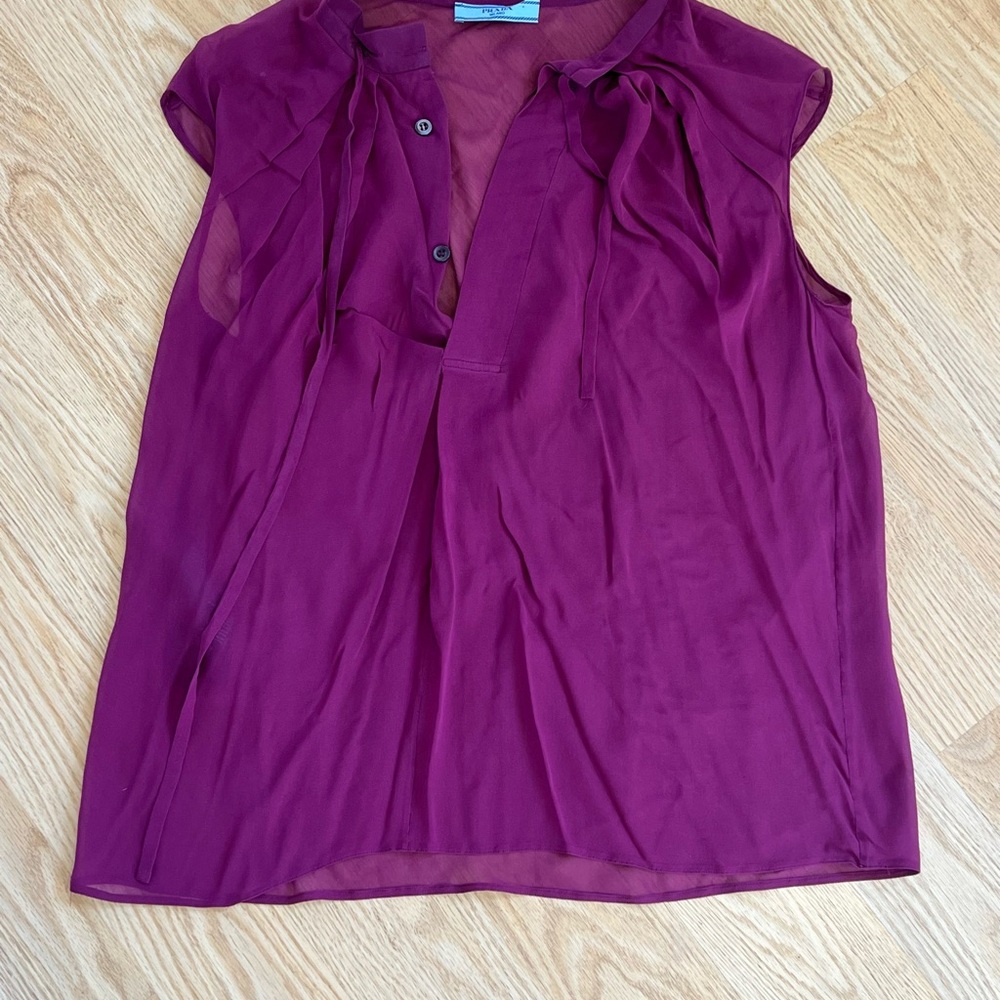 Prada Fuchsia Purple Top Sheer Lightweight